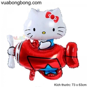Bong bóng con mèo lái máy bay đỏ